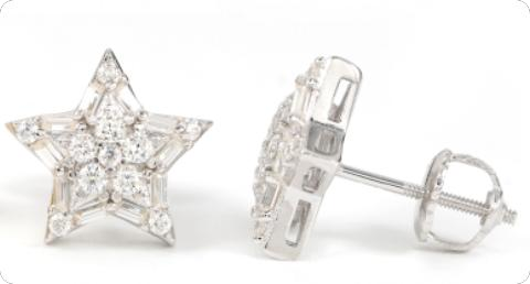 Moissanite 5-Point Star Stud Earrings
