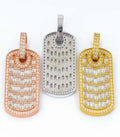 Moissanite Baguette Dog Tag Pendant