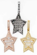 Moissanite Baguette Star Pendant