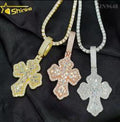 Moissanite Clover Cross Pendant