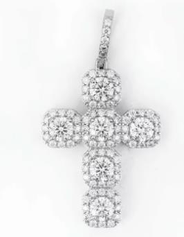 Moissanite Halo Cross Pendant