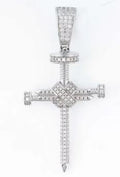 Moissanite Nail Cross Pendant