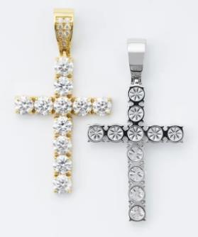 Moissanite Solitaire Cross Pendant