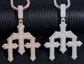Moissanite Triple Cross Pendant